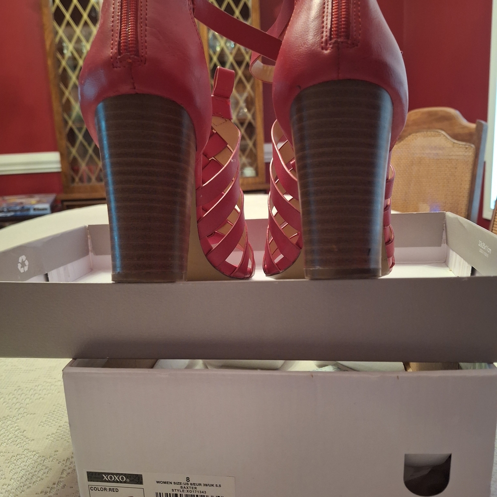 Red Strappy Sandals - Picture 4 of 6